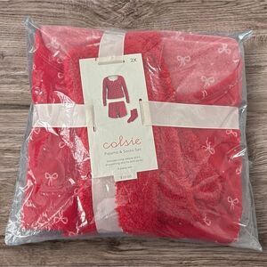 Target Colsie Red Pajama Set with Socks Women’s Size 2XL
